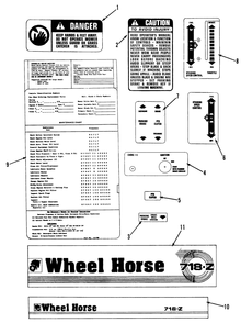 Decals Diagram and Parts List for Z1-18KE01  Toro Lawn Tractor