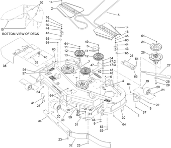 Part Location Diagram of 105-7669-01 Toro Baffle Assembly