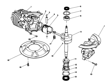 Crankshaft Assembly 47pe-4 (Used On Units With Serial No. 6000101-6002200) Diagram and Parts List for 20684 6000001 - 6999999 Toro Lawn Mower