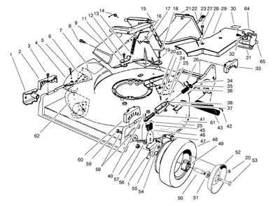 Housing Assembly Diagram and Parts List for 22043 8900001 - 8999999 Toro Lawn Mower