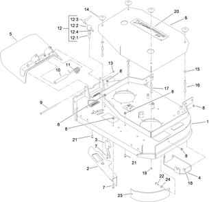 Deck Assembly 2 Diagram and Parts List for 39934 (310000001-310999999)(2010) Toro Lawn Mower