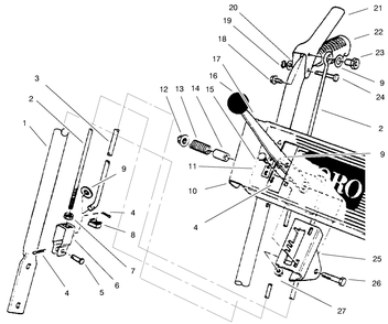 Handle Assembly Right Side Diagram and Parts List for 38072 9900001 - 9999999 Toro Snow Blower