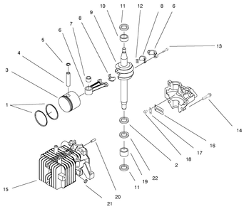 Engine Assembly (Continued) Diagram and Parts List for 20708 7900001 - 7999999 Toro Lawn Mower
