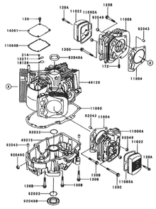 Cylinder And Crankcase Assembly Diagram and Parts List for 74173 (990001-999999)(1999) Toro Lawn Mower