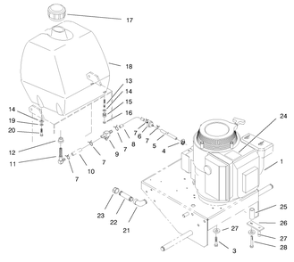 Part Location Diagram of E303476 Toro Engine-12.5 Kaw