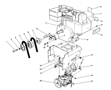 Engine Assembly Diagram and Parts List for 38574 0000001 - 0999999 Toro Snow Blower