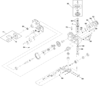 Rh Transaxle Assembly No. 138-6077 Diagram and Parts List for 74020 400000000 - 411999999 Toro Lawn Tractor