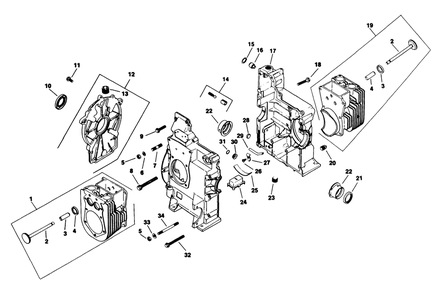 Crankcase-Engine Kohler Model No. M18qs-24657 (Continued) Diagram and Parts List for 30718 1000001 - 1999999 Toro Lawn Tractor