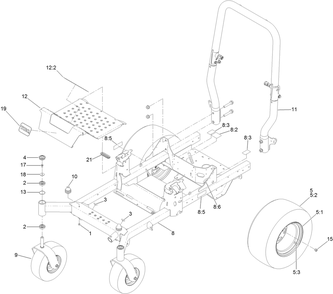 Frame, Roll-Over Protection System  And Caster Assembly Diagram and Parts List for 74472 400000000-402099999 Toro Lawn Tractor