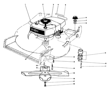 Engine Assembly Diagram and Parts List for 20810 2000001 - 2999999 Toro Lawn Mower