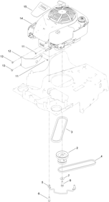 Engine And Belt Assembly Diagram and Parts List for 21199 410243167 - 411509999 Toro Lawn Mower