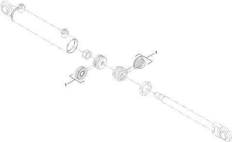 Hydraulic Cylinder Assembly No. 127-1864 Diagram and Parts List for 25463E 400000000 - 999999999 Toro Lawn Tractor Accessories