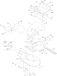 Deck And Bag Assembly Diagram and Parts List for 22215 413000000 - 999999999 Toro Lawn Mower