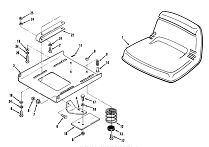 Seat Assembly Diagram and Parts List for 32-12BEA3 1000001 - 1999999 Toro Lawn Tractor