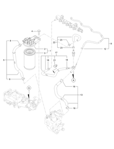 Fuel Pipe Assembly Diagram and Parts List for 23803 400000000 - 999999999 Toro Lawn Tractor Accessories