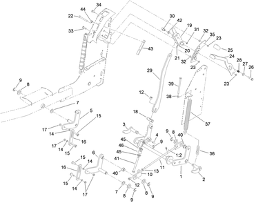 Decklift Assembly Diagram and Parts List for 74568TE (310000001-310999999)(2010) Toro Lawn Mower