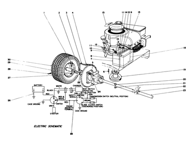 Engine And Axle Assembly Diagram and Parts List for 56036 7000001 - 7999999 Toro Lawn Tractor