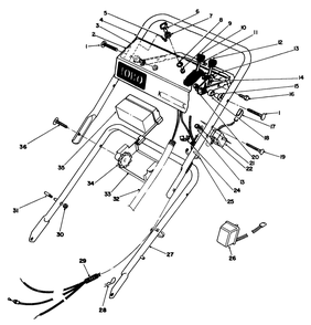 Handle Assembly Diagram and Parts List for 16793 9000001 - 9999999 Toro Lawn Mower