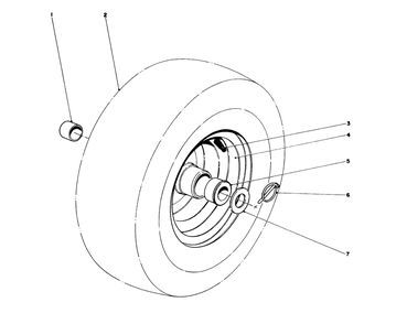 Wheel Assembly Diagram and Parts List for 38070 8000001 - 8999999 Toro Snow Blower