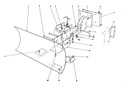 Grader Blade Assembly Model 59099 (Optional) Diagram and Parts List for 38056 7000001 - 7999999 Toro Snow Blower