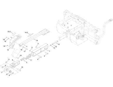 36 Inch Trencher Boom Assembly Diagram and Parts List for 22565  Toro Lawn Tractor Accessories
