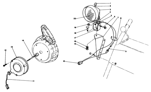 Light Kit No. 54-9821 (Optional) Diagram and Parts List for 38052 8000001 - 8999999 Toro Snow Blower