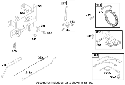 Engine Briggs & Stratton Model 28n777-1174-E1 Diagram and Parts List for 71198 9900001 - 9999999 Toro Lawn Tractor