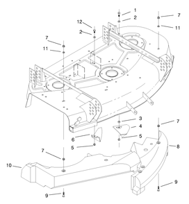 Baffles And Kicker Plates Diagram and Parts List for 30543 790001 - 799999 Toro Lawn Mower
