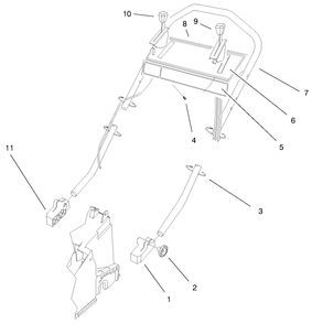 Handle Assembly Diagram and Parts List for 20489 8900001 - 8999999 Toro Lawn Mower