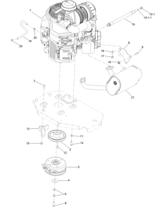 Engine, Clutch And Muffler Assembly Diagram and Parts List for 74960 (316000001-316999999)(2016) Toro Lawn Mower