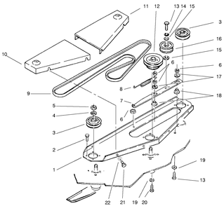 Belt Covers, Belts, Drive & Idler Pulleys Diagram and Parts List for 78365 7900001 - 7999999 Toro Lawn Tractor