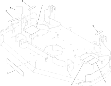 Deck Decal Assembly Diagram and Parts List for 74536TE (313000001-313999999)(2013) Toro Lawn Mower