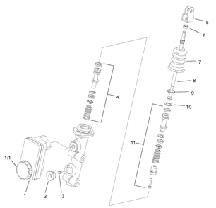 Master Cylinder Assembly No. 104-6782 Diagram and Parts List for 12004 220000001 - 220999999 Toro Lawn Tractor