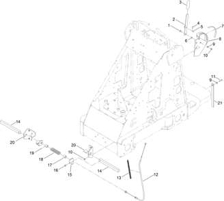 Parking Brake Assembly Diagram and Parts List for 22218 407100000 - 407599999 Toro Lawn Tractor Accessories