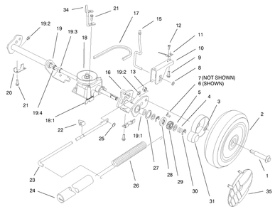 Deck Suspension Assembly Diagram and Parts List for 20824 9900001 - 9999999 Toro Lawn Mower