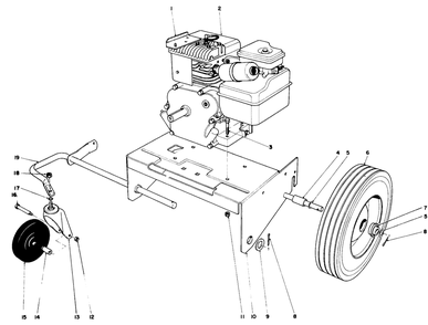 Engine And Base Assembly (Model 62911) Diagram and Parts List for 62911 4000001 - 4999999 Toro Leaf Blower / Vacuum
