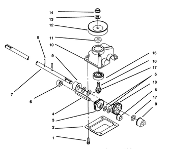 Gear Case Assembly Diagram and Parts List for 20907B 3900001 - 3999999 Toro Lawn Mower