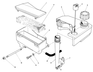 Air Cleaner & Fuel Tank Assembly (Model No. Vmlo-2) Diagram and Parts List for 20219 1000001 - 1999999 Toro Lawn Mower