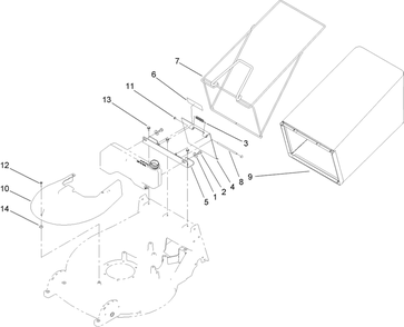 Bag And Door Assembly Diagram and Parts List for 22200TE (270001001-270999999)(2007) Toro Lawn Mower