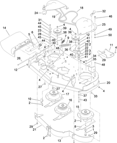 Part Location Diagram of 119-0161 Toro DECK Assembly