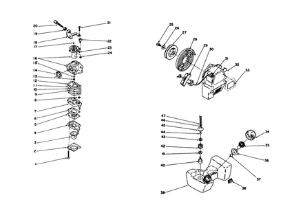 Engine Assembly (Continued) Diagram and Parts List for 51665 0000001 - 0999999 Toro Trimmer