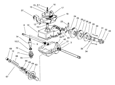 Gear Case Assembly Diagram and Parts List for 22161 8900001 - 8999999 Toro Lawn Mower