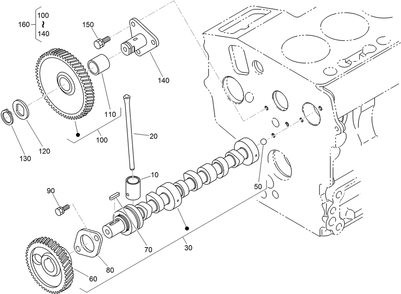 Camshaft And Idle Gear Shaft Assembly Diagram and Parts List for 22337CP 410400000 - 999999999 Toro Lawn Tractor Accessories