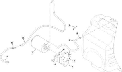 Part Location Diagram of 119-4235 Toro HOSE-VENT, FORMED
