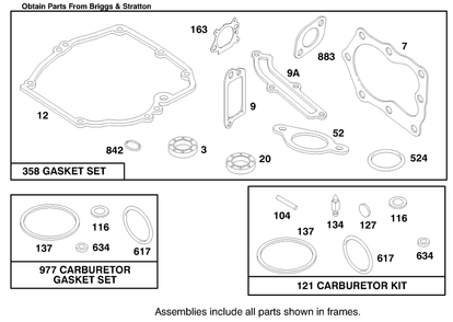 Engine Briggs & Stratton Model 12f802-0667-01 Diagram and Parts List for 20803 7900001 - 7999999 Toro Lawn Mower