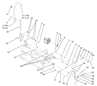 Steering Control Assembly Diagram and Parts List for 74236 (220000001-220999999)(2002) Toro Lawn Mower