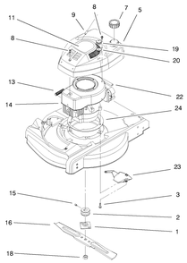 Engine & Blade Assembly Diagram and Parts List for 20710 7000001 - 7999999 Toro Lawn Mower