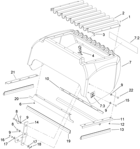 Hood Assembly Diagram and Parts List for 74281TE (270000001-270000300)(2007) Toro Lawn Tractor