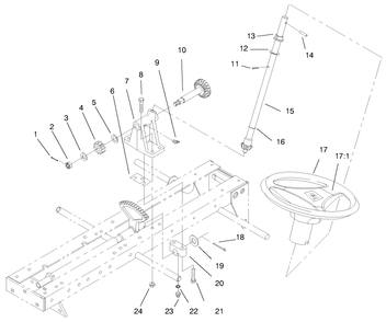 Steering System Diagram and Parts List for 73502 7900001 - 7999999 Toro Lawn Tractor