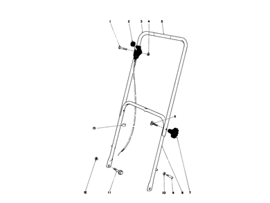 Handle Assembly Model 16077 And 16165 Diagram and Parts List for 16165 1000001 - 1999999 Toro Lawn Mower
